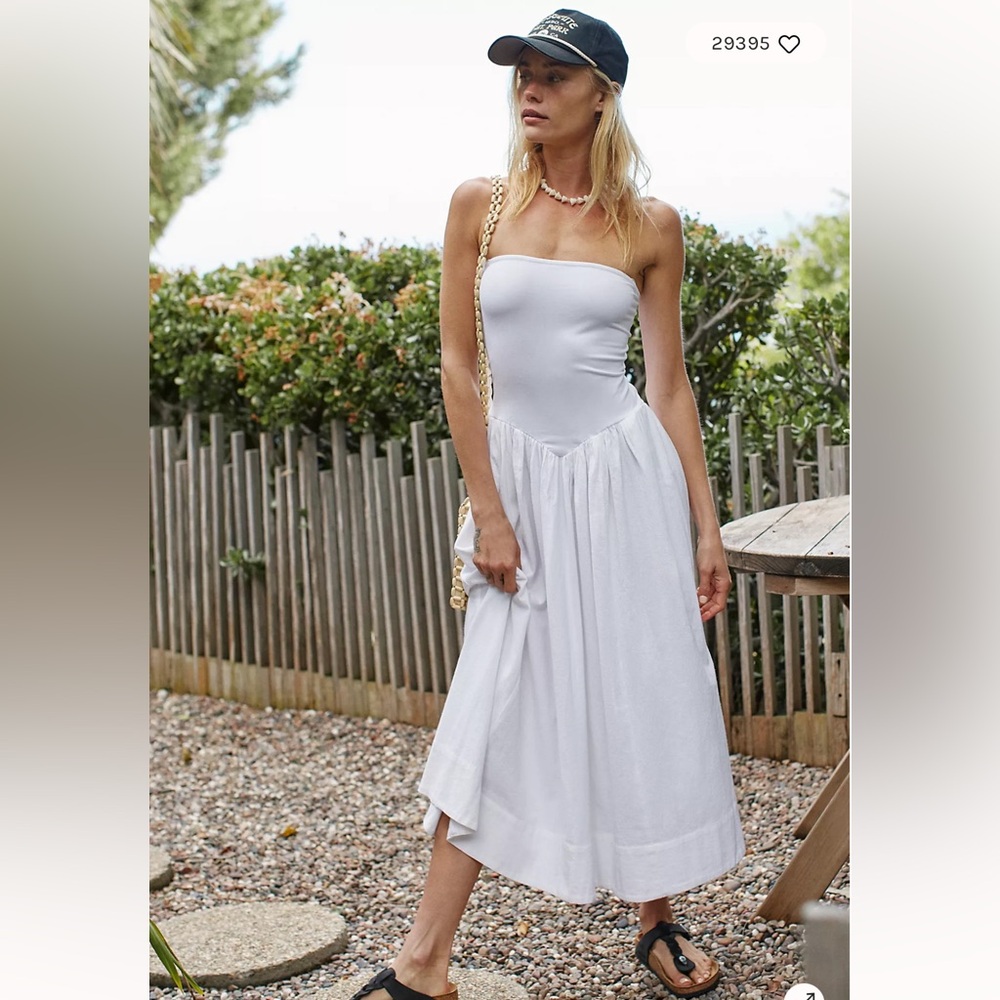 Free People Onda Drop-Waist Tube Midi- Ivory